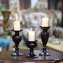 Set Of Three Metal Pillar Candle Holders Stand, thumbnail 3 of 5