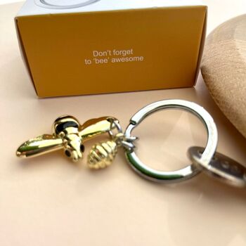 Gold And Black Bee And Honey Keyring, 3 of 3