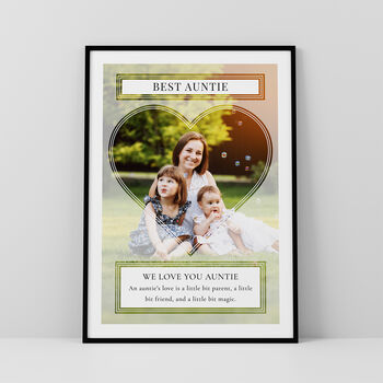 Best Auntie Personalised Photo Print Wall Art Gift For Aunty, 3 of 5