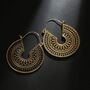 Gold Plated Round Filigree Gypsy Earrings, thumbnail 7 of 10
