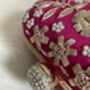 Hot Pink Raw Silk Oval Pearl Clutch Bag, thumbnail 10 of 10