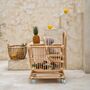 Rattan Toy Shopping Trolley – Pretend Play Cart, thumbnail 1 of 6