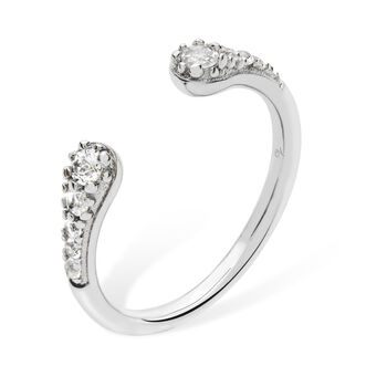 925 Sterling Silver Designer Open Skinny Drip Ring, 2 of 6