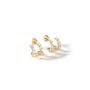 Gold Plated Sterling Silver Cz Double Huggie Earrings, thumbnail 2 of 4