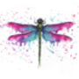 Dragonfly Painting Illustration Print Poster, thumbnail 2 of 2