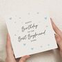 Personalised Blue Hearts Birthday Card For Boyfriend, thumbnail 1 of 7