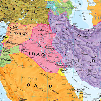 Map Of Middle East Political Boundaries Poster, 3 of 5