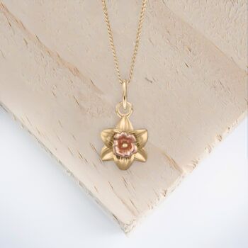 Tiny Daffodil Necklace In 18ct Gold Plated Silver, 2 of 12