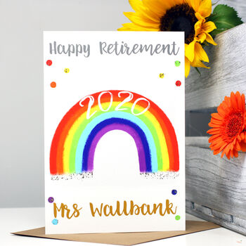 Personalised Rainbow Retirement Card, 4 of 5