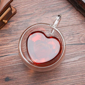 Heart Shaped Double Walled Coffee Glass, 4 of 4