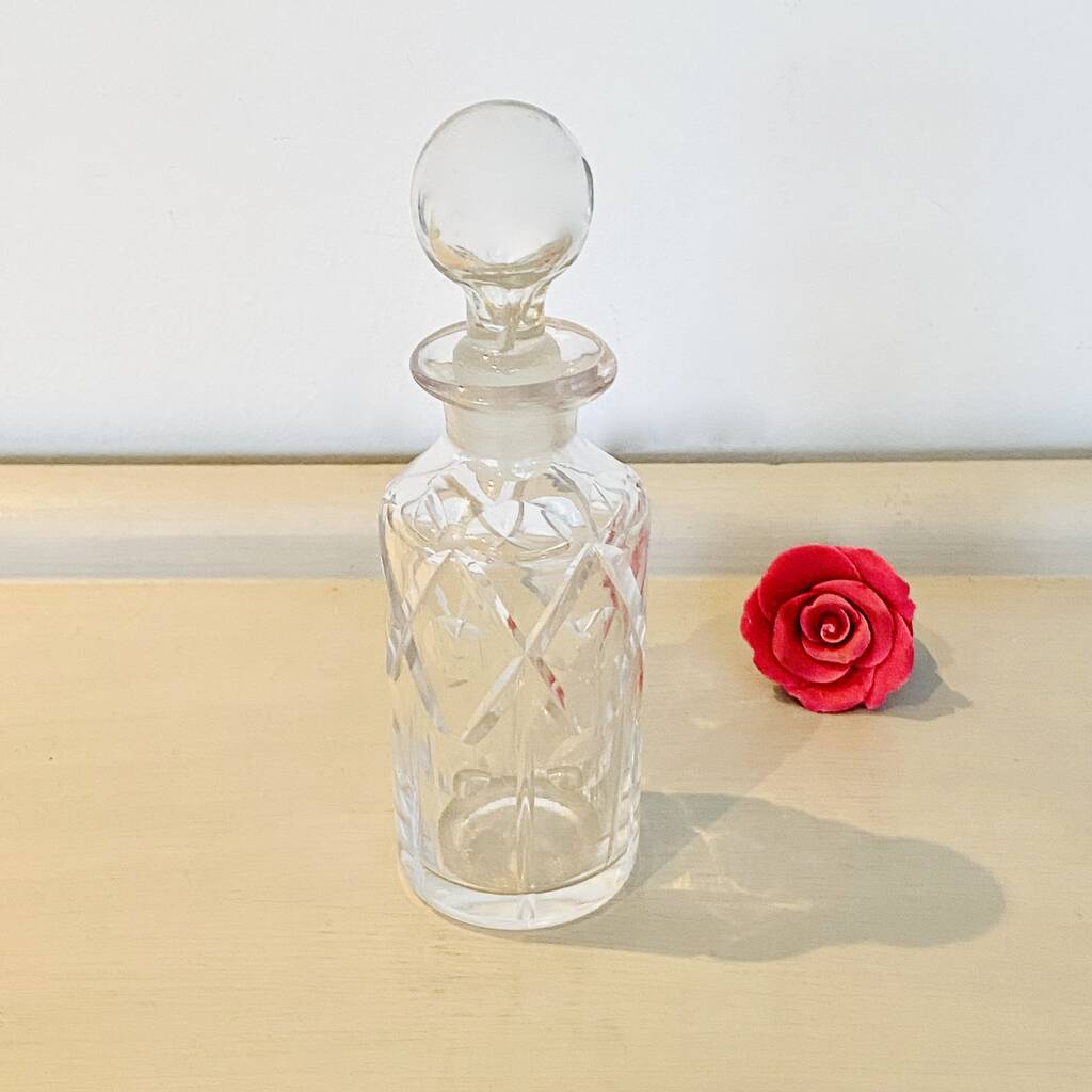 Vintage Decorative Cut Glass Crystal Perfume Bottle ~ 22, 1 of 5