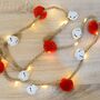 Bell And Pom Pom Christmas Garland With LED, thumbnail 5 of 6