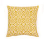 Omar Recycled Cotton Cushion Cover In Yellow, thumbnail 2 of 2