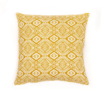 Omar Recycled Cotton Cushion Cover In Yellow, 2 of 2