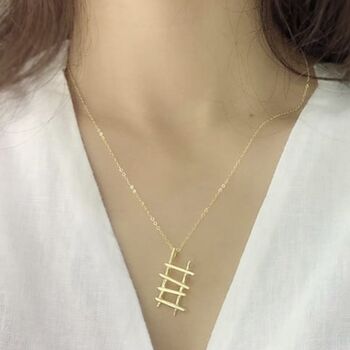 Gold Plated Ladder Pendant Necklace, 4 of 6