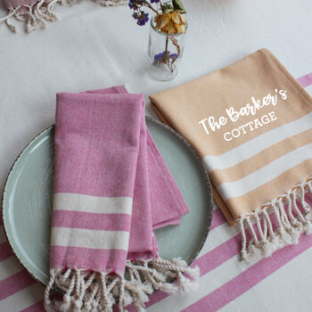 Personalised Soft Cotton Tea Towel And Tablecloth, 7 of 11