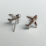 Sterling Silver Plane Stud Earrings, thumbnail 2 of 6