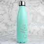 Personalised Mint Green Metal Insulated Drinks Bottle, thumbnail 5 of 6