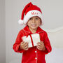 Girl's And Boy's Personalised Red Cotton Classic Christmas Pyjamas, thumbnail 6 of 7