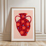 Patterned Red Vase Art Print, thumbnail 2 of 5