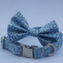 Blue Floral Print Dog Bow Tie, thumbnail 1 of 6