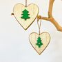 Gold Painted Heart Christmas Tree Decoration, thumbnail 1 of 4
