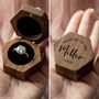 Custom Hexagon Mini Flip Wood Ring Box, thumbnail 5 of 5