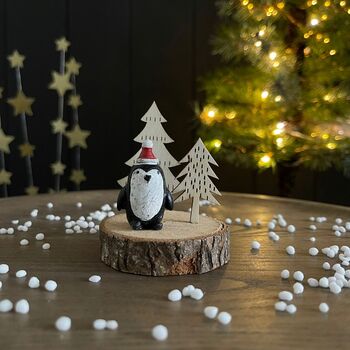 Wooden Mouse, Snowman Or Penguin Decoration, 4 of 4