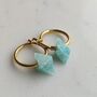'The Octahedron' Amazonite Hoop Gold Plated Earrings, thumbnail 1 of 5