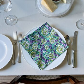 Pair Of Cotton Napkins In Hope Springs Print, 5 of 6