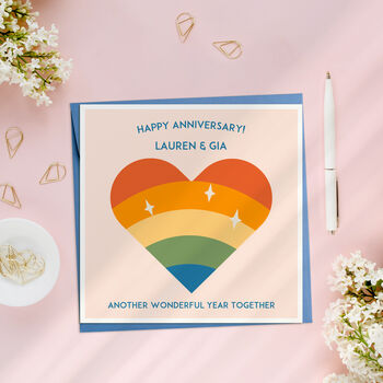 Personalised Lgbtq2+ Wedding Anniversary Card, 2 of 2