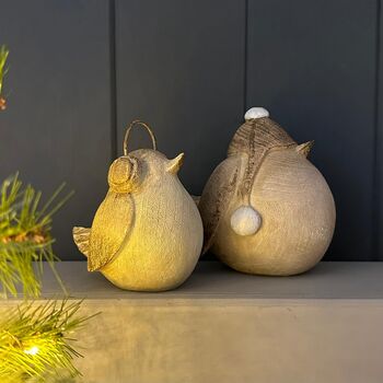 Wooden Bird Ornament In Hat, 3 of 3