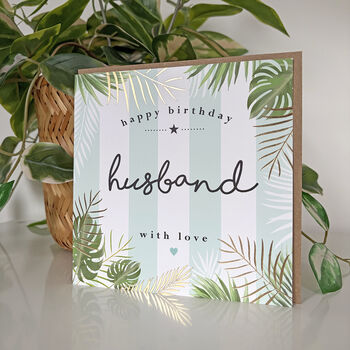 Palm Leaf Husband Birthday Card, 2 of 3