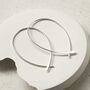 Sterling Silver Oval Hoop Earrings Polished Loop Design, thumbnail 1 of 8
