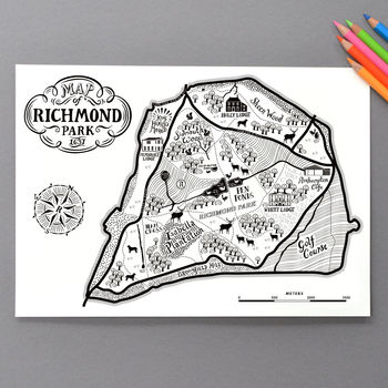 Richmond Park Map Print, 4 of 4