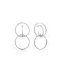 925 Silver Double Circle Front Earrings, thumbnail 1 of 4