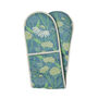 Blue Double Oven Gloves With Floral Design, thumbnail 4 of 6