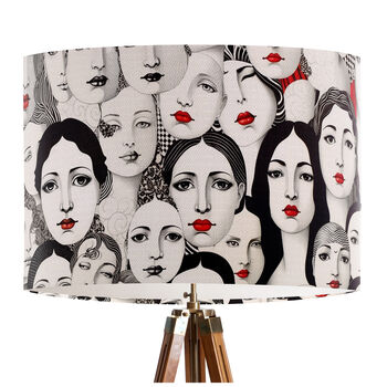 Beauties, Retro Black White And Red Lampshade, 2 of 7