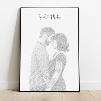 Personalised Song Lyrics Portrait – Custom Couple Gift, 8 of 9