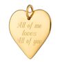 Engraved Gold Plated Large Heart Charm, thumbnail 1 of 7
