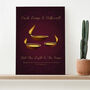 Personalised Diwali Diyas Wall Print, thumbnail 1 of 6