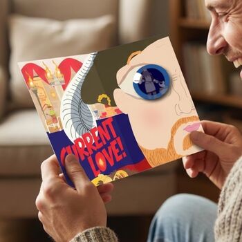 'Current Love' Henry 8th Funny Valentine Card With Sound, Light, Slide Eye, 5 of 11
