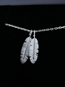 Mum And Daughter Sterling Silver Feather Necklace, 6 of 12