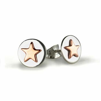 Lucky Star Earrings And Necklace In Mixed Metals, 3 of 6