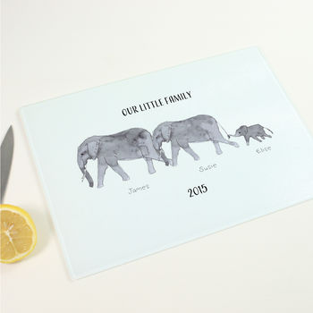 Personalised Elephant Family Chopping Board, 2 of 4