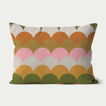 Retro Scallop Patterned Cushion, 2 of 2