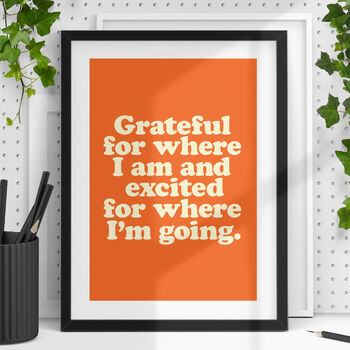 Inspirational Retro Art Grateful For Today, Excited For Tomorrow, 2 of 5