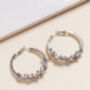 Silver Colour Rock Crystal Design Large Hoop Earrings, thumbnail 3 of 3