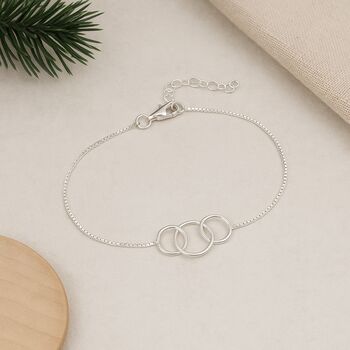 Sterling Silver Linked Circles Bracelet, 3 of 7
