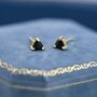 Trillion Cut Onyx Black Cz Stud Earrings, thumbnail 2 of 11
